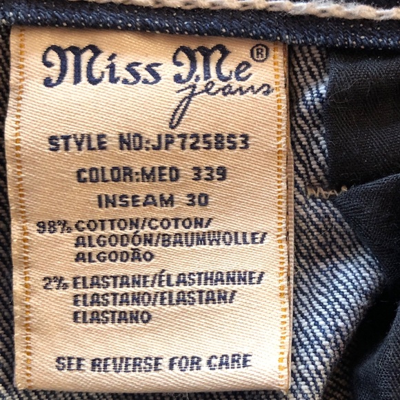 MISS ME Signature Skinny Embroidered Jeans JP7258S3 (W26 L30) - Picture 6 of 17